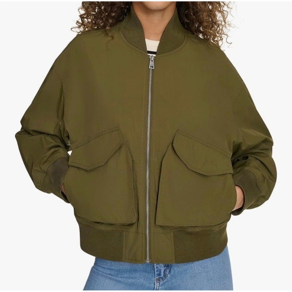 Levi's Technical Bomber Jacket Nylon Army‎ Green Women's Size XS